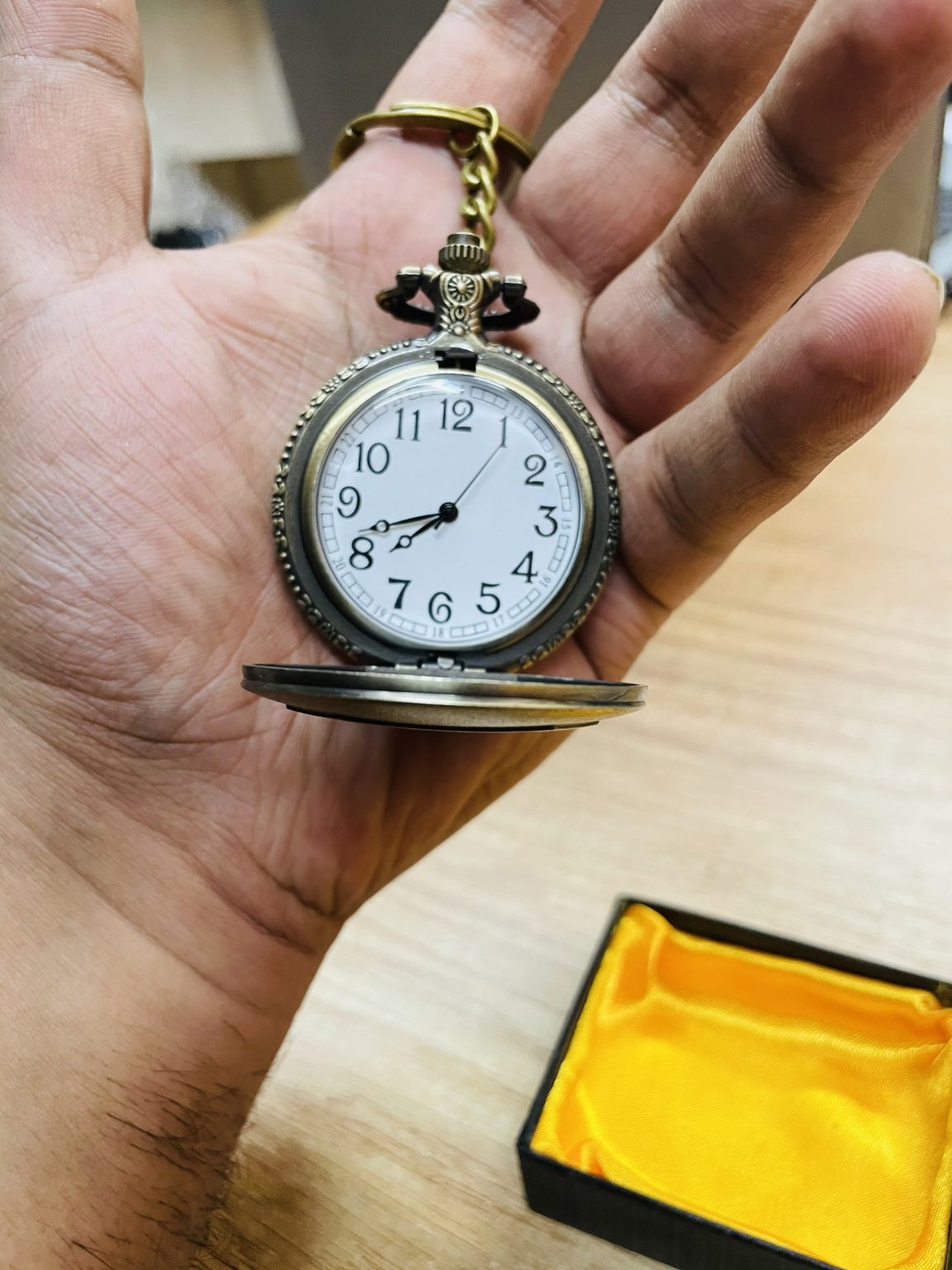 Buy ARTVARKO Pocket Gandhi Brass Watch Antique with Wooden Box Golden Roman  Numbers Dial for Men and Women Gift at Amazon.in