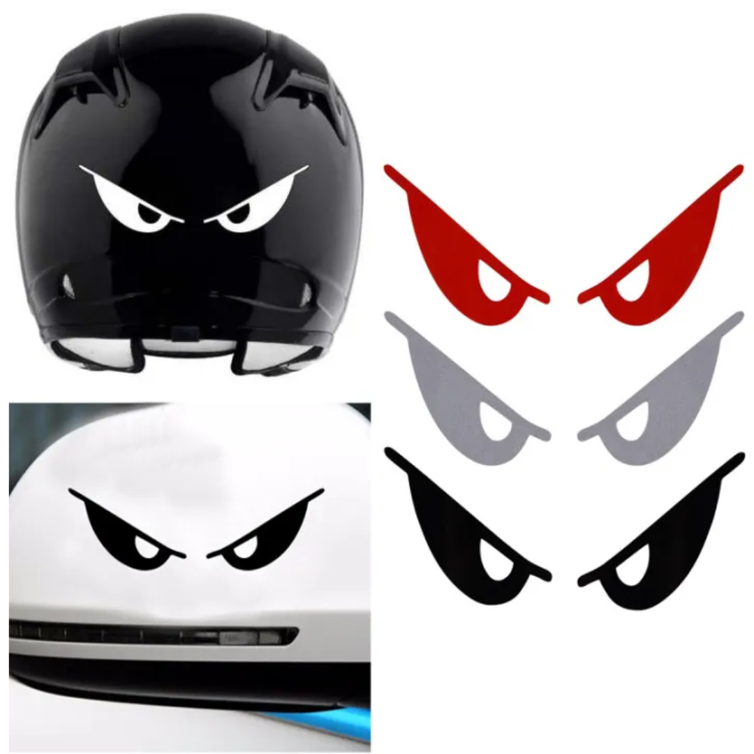 Sarkkart original Vinyl Cartoon Themed Power Eyes, Helmet Sticker, Pack of  4, Multicolour - Sarkkart