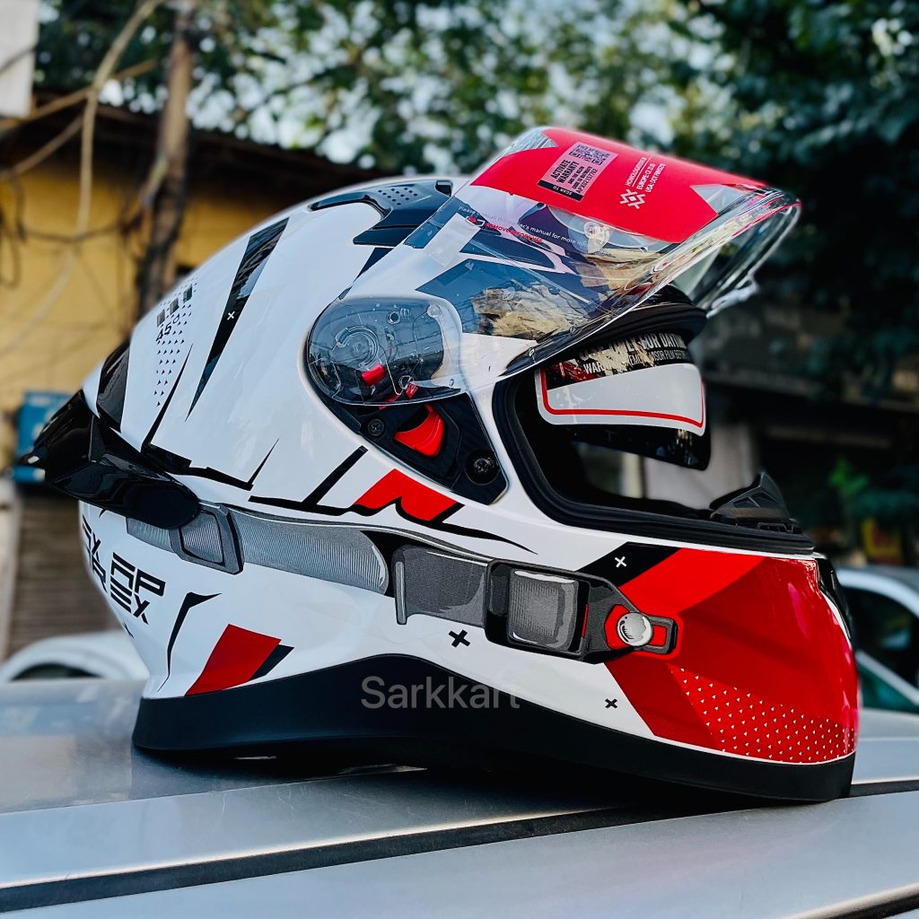 Axor Apex HEX-2 Gloss White Red Helmet | Custom Elements