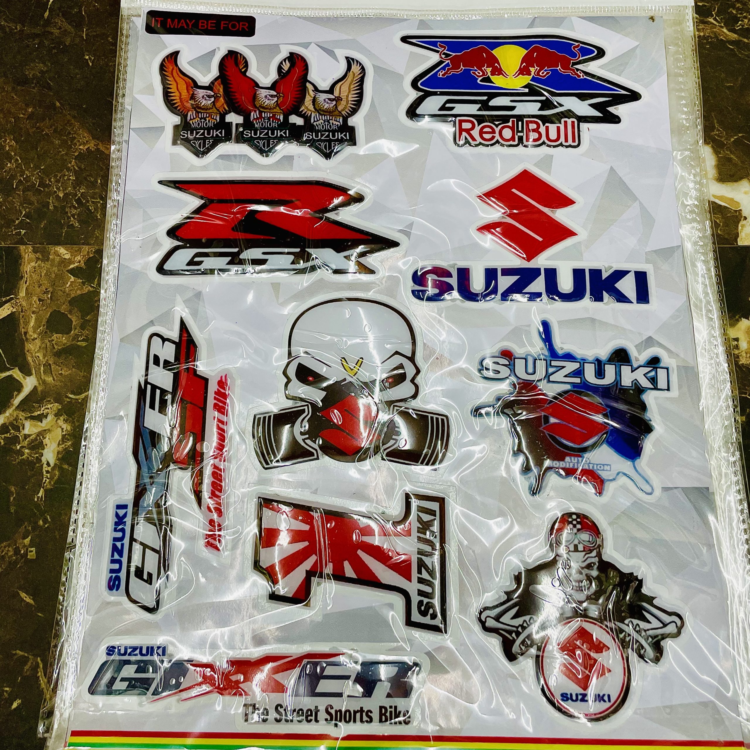 Suzuki logo decal stickers for bikes, cars, laptops and helmet