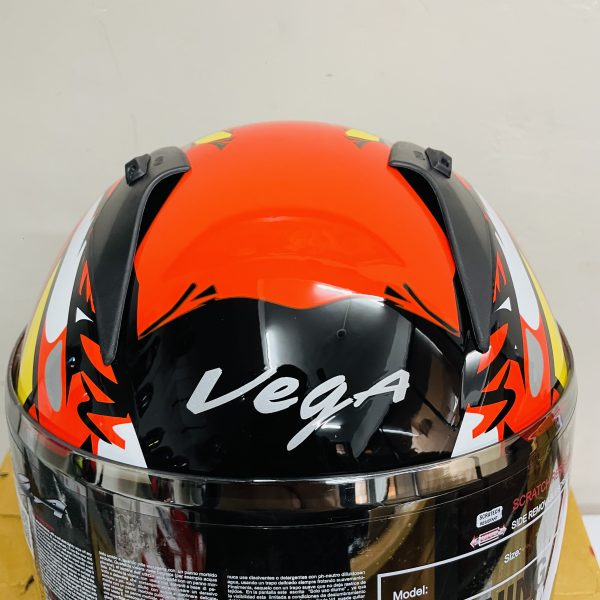 VEGA BOLT BUNNY GLOSSY ORANGE COLOUR FULL FACE HELMET DOT APPROVED