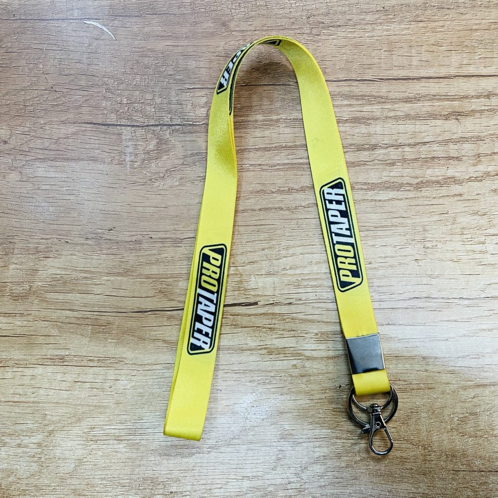 Sarkkart Yellow Pro Tape tag Fabric long ribbon Locking Hook Long Id Tag/Lanyard/Key Chain/Keyring