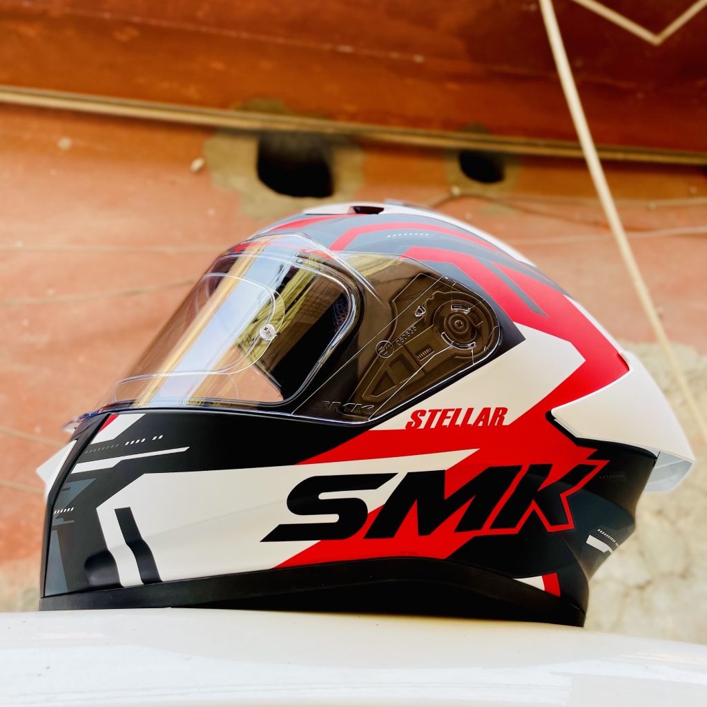 SMK Stellar Sports K Power Mat White Red black Full FACE Helmet