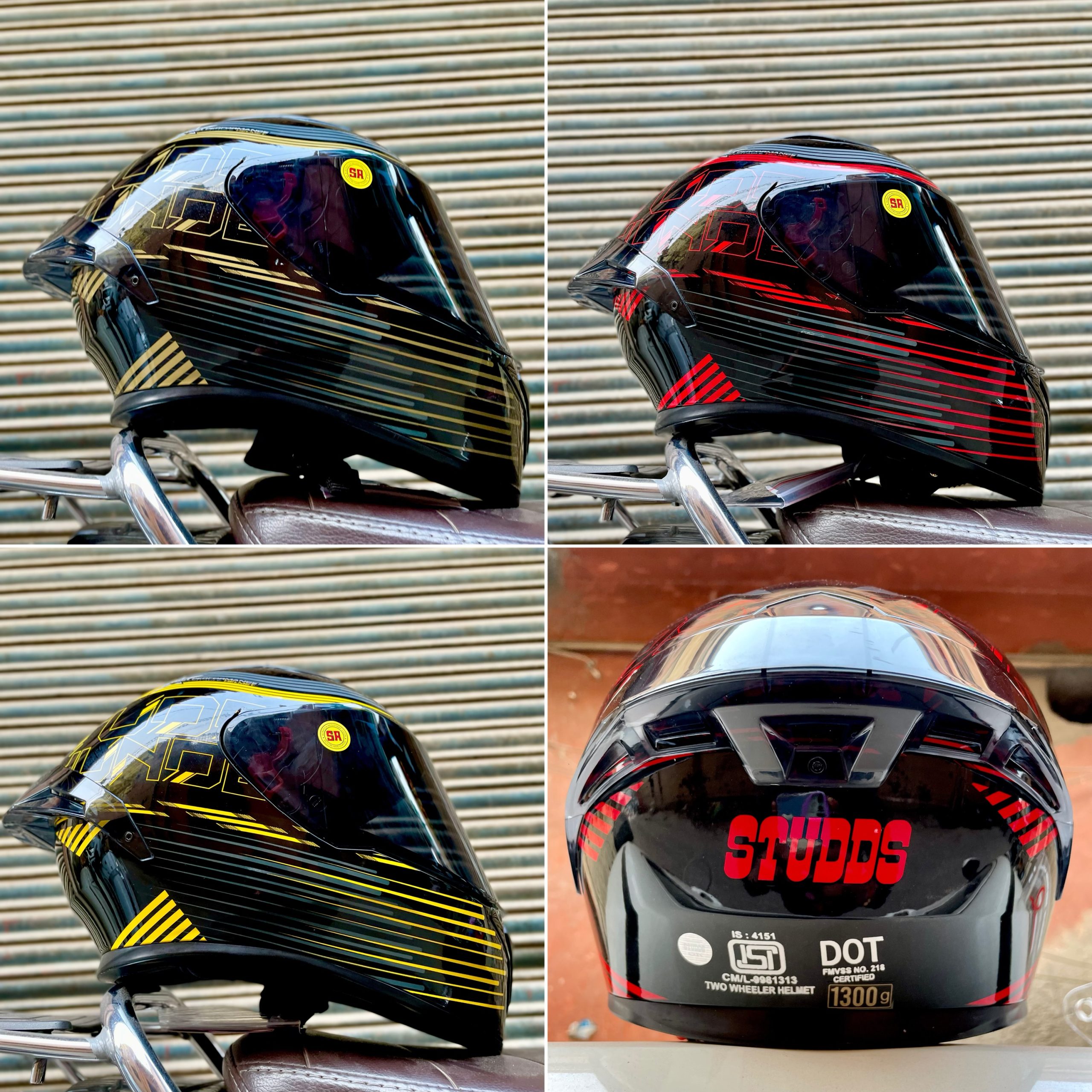 STUDDS THUNDER PRO D11 DOT APPROVED FULL FACE HELMET BLACK VISOR