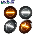 HJG 7 Inch Minus LED headlight assembly halo lights active