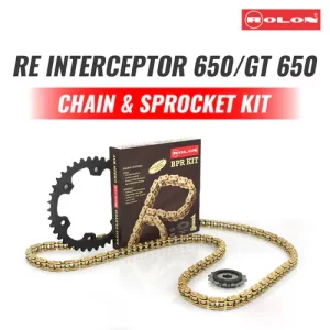 Rolon Royal Enfield Interceptor 650 / Continental GT 650 Brass Chain and Sprocket Kit - Enhanced Performance