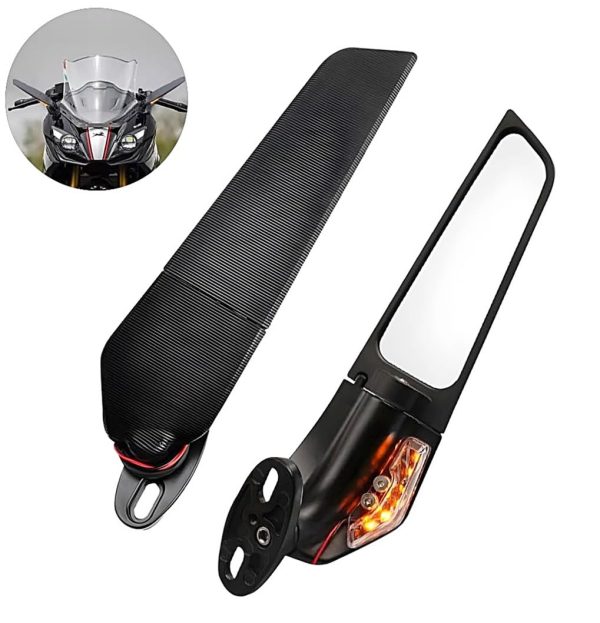 OBEROI'S TRADERS 360° Adjustable Moto GP LED Stealth Wings Rear View Mirror | Bike Fairing Kit For TVS RR310