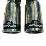 Remus dual tip carbon valvetronic exhaust carbon fiber tips closeup