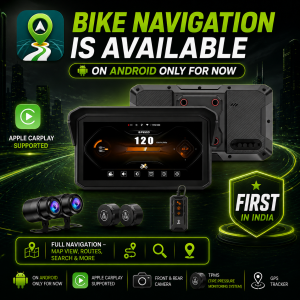 Sarkkart 6.25 Inch Top of the line C9 PRO MAX - Waterproof IPX7 6.25 Inch HD IPS Screen GPS DVR Navigation Wireless Android Auto Motorcycle Carplay with Blind spot detection
