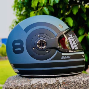 SMK Retro MA 626 Helmet – Matte Black Grey