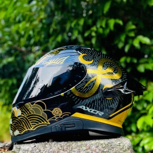 Axor Apex Infinity full face helmet black gold – black visor left side