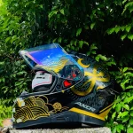 Axor-Apex-Infinity-full-face-helmet-black-gold-blue-visor-open-tilted-front