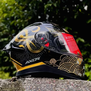 Axor Apex Infinity full face helmet black gold – clear visor right side