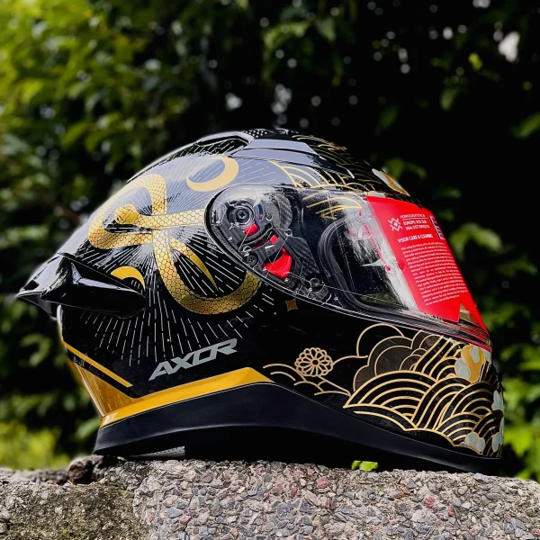 Axor Apex Infinity full face helmet black gold – clear visor right side