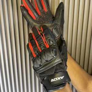 Axor Viper Riding Gloves – Black and Red Premium Protection and Comfort