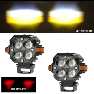 120W dual colour LED foglight quad lens front