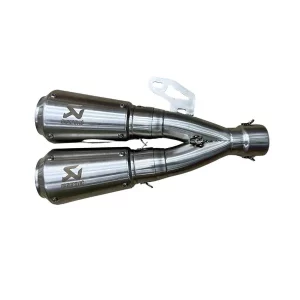 Akrapovic Dual Exhaust installed on motorcycle