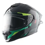 Axor Brutale Krytic dual spoiler helmet black and green Pinlock visor