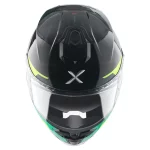 Axor Brutale Krytic dual spoiler helmet black and green front view