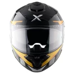 Axor Brutale Krytic dual spoiler helmet black and yellow front view