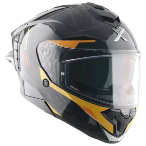 Axor Brutale Krytic dual spoiler helmet black and yellow polycarbonate shell