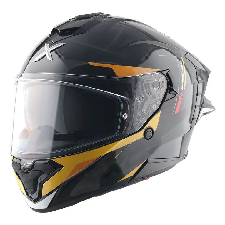 Axor Brutale Krytic dual spoiler helmet black and yellow ventilation system Axor Brutale Krytic dual spoiler helmet black and yellow ventilation system