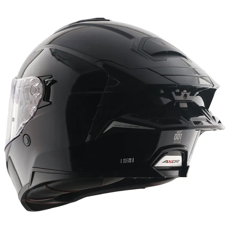 Axor Brutale Solid Colors dual spoiler helmet black front view