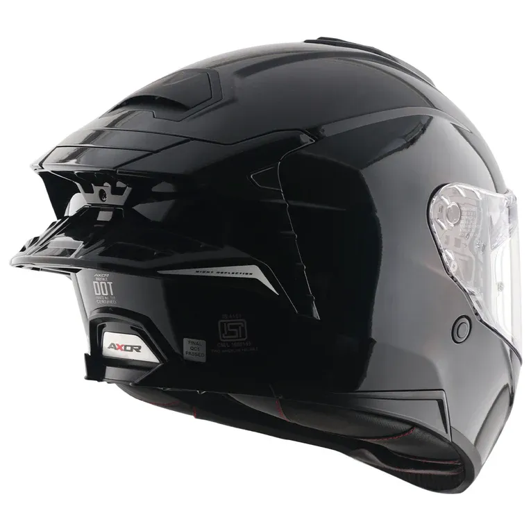 Axor Brutale Solid Colors dual spoiler helmet black side profile