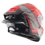 Axor Brutale Surges dual spoiler helmet red and grey double D-ring buckle