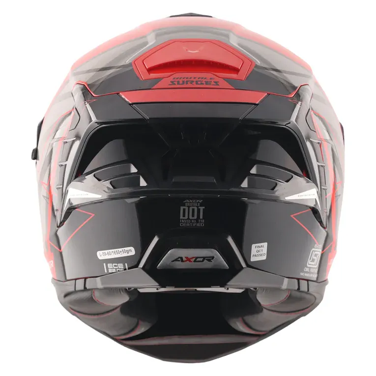 Axor Brutale Surges dual spoiler helmet red and grey rear spoilers