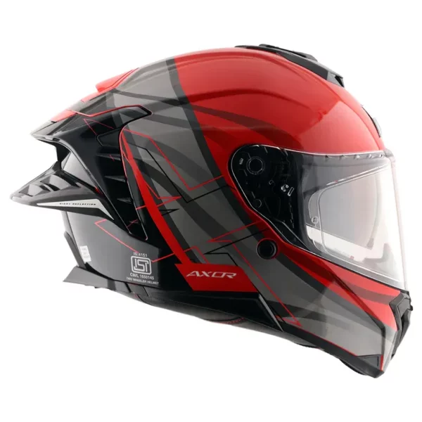 Axor Brutale Surges dual spoiler helmet red and grey side profile