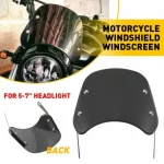 Black motorcycle windscreen universal fit side view