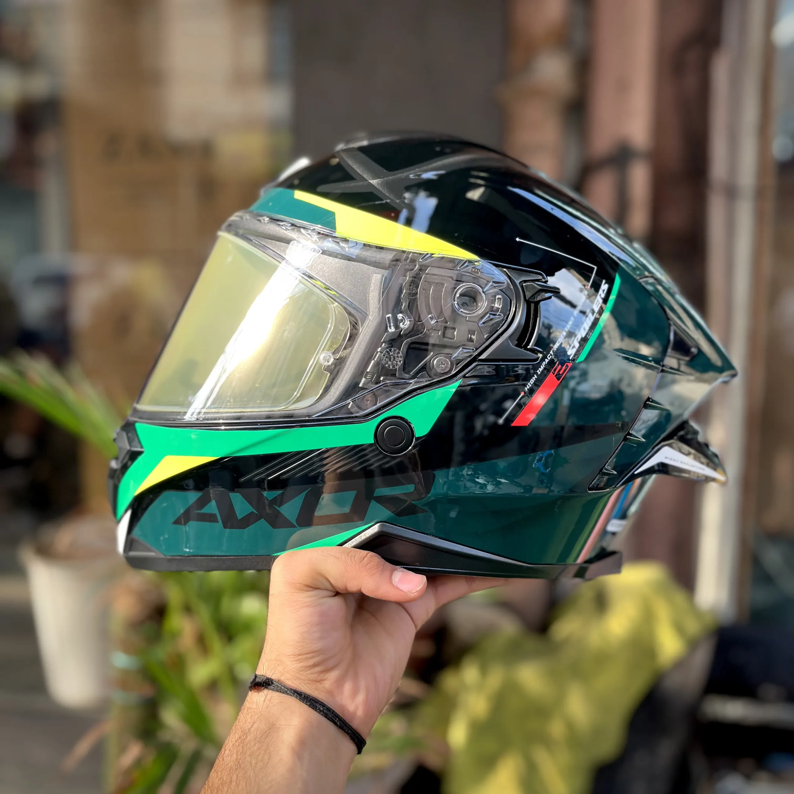 Axor Brutale Krytic Dual Spoiler Helmet – Black and Green