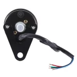 Rear view with black mounting bracket and wiring