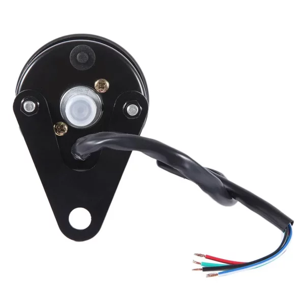 Rear view with black mounting bracket and wiring