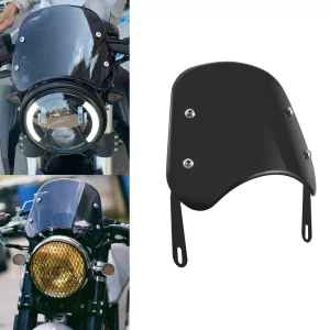 Universal motorcycle windscreen black cafe racer