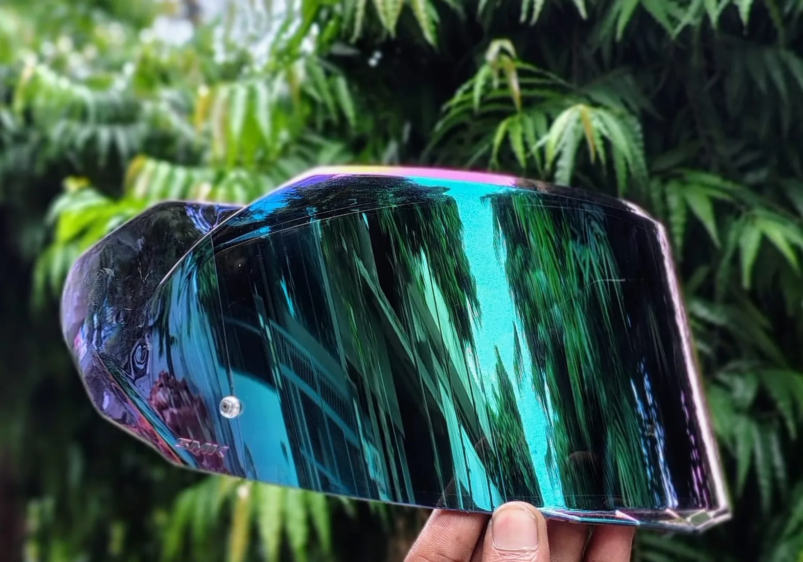 SMK full face rainbow tinted visor