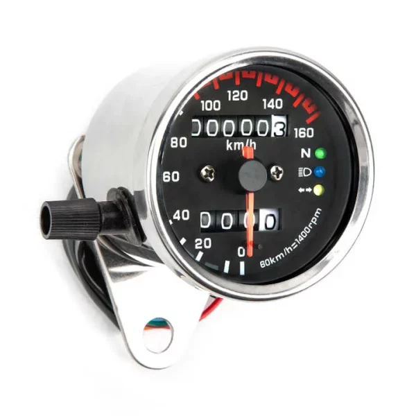 vintage retro motorcycle dual speedometer gauge