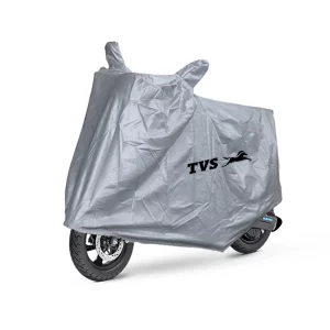 TVS iQube vehicle cover premium silver fabric construction
