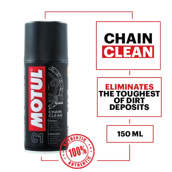 Motul C1 Chain Clean 150ml - Professional Motorcycle Chain Cleaner & Degreasing Agent Details