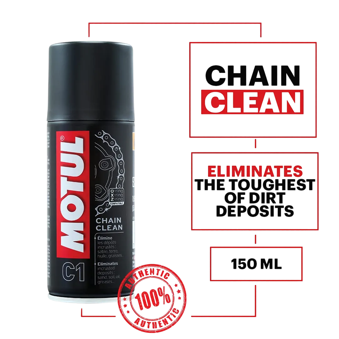 Motul C1 Chain Clean 150ml - Professional Motorcycle Chain Cleaner & Degreasing Agent Details