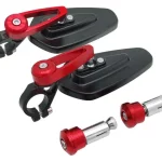 Sarkkart Original Premium Side Mirror with CNC Construction and Red Finish Side Angle