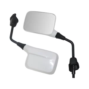 TVS iQube pearl white mirror set top angle