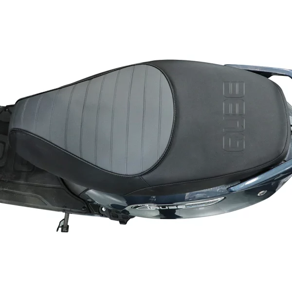 TVS iQube black grey seat cover durable construction quality