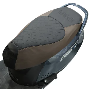 TVS iQube black brown seat cover textured grip surface feature