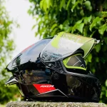 Axor Brutale Solid Colors Dual Spoiler Helmet – Dull Black Open Dual Spoiler View