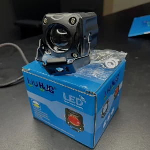 HJG Single-Lens 30W Devil Eye LED Fog Light – Red/Blue Devil, Universal Car & Bike