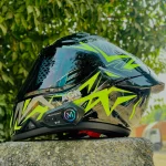 moto 4 with bluetooth double visor neon