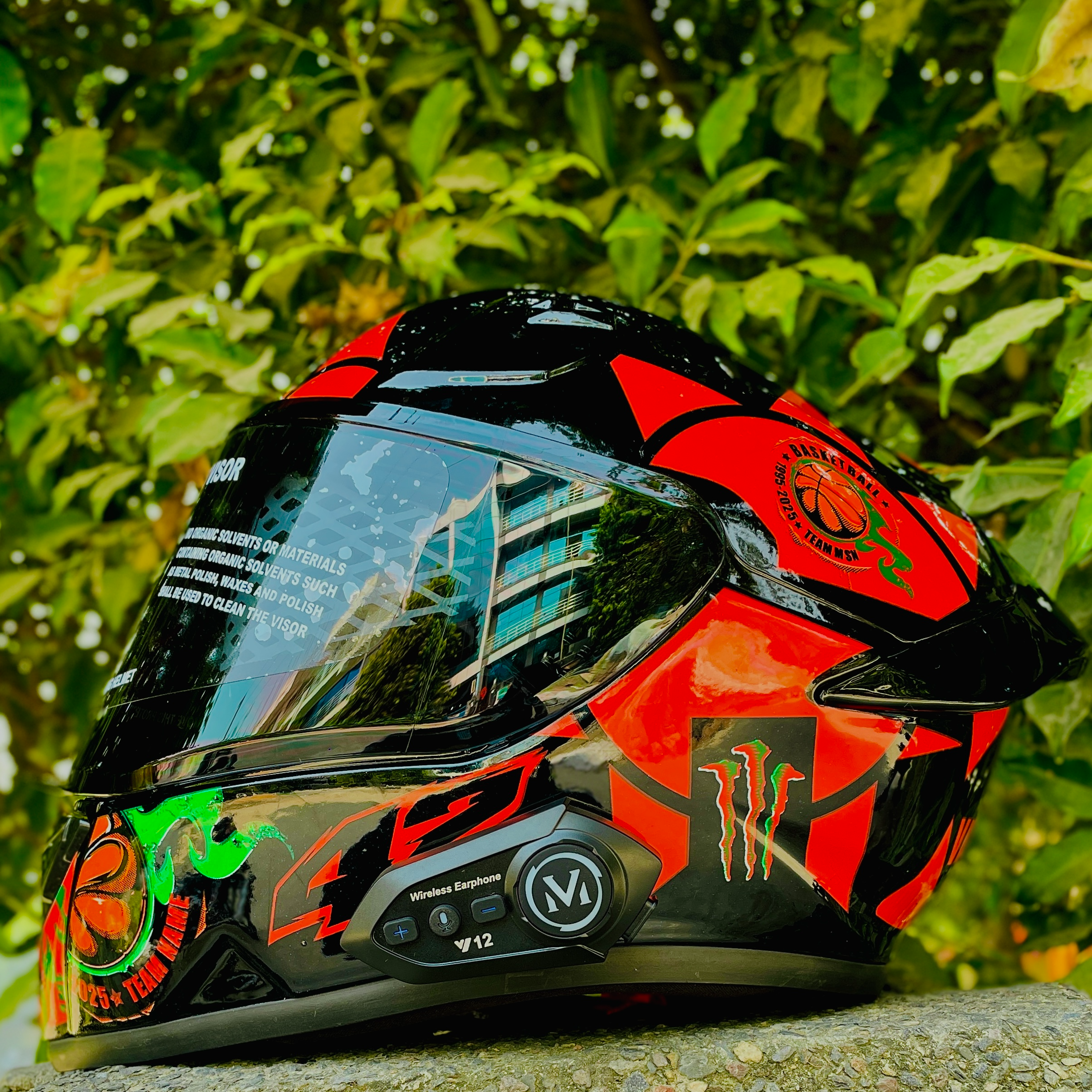 moto 4 with bluetooth double visor orrange