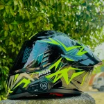 moto 4 with bluetooth double visor neon